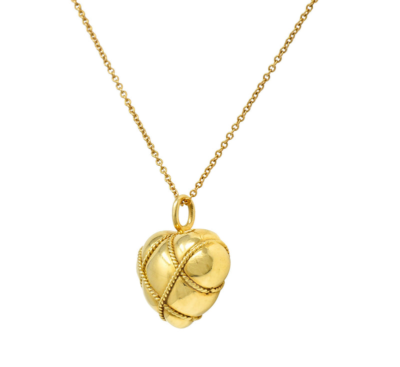 TIFFANY 18K Yellow Gold Small Return to Tiffany Heart Tag Pendant Necklace  1315269 | FASHIONPHILE